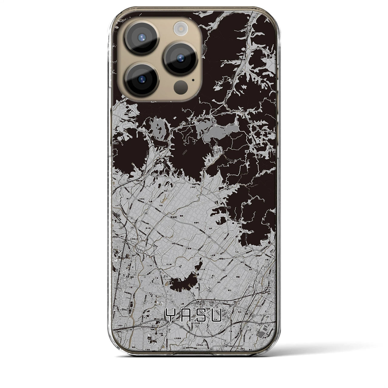 【夜須(福岡県)】地図柄iPhoneケース(クリアタイプ)