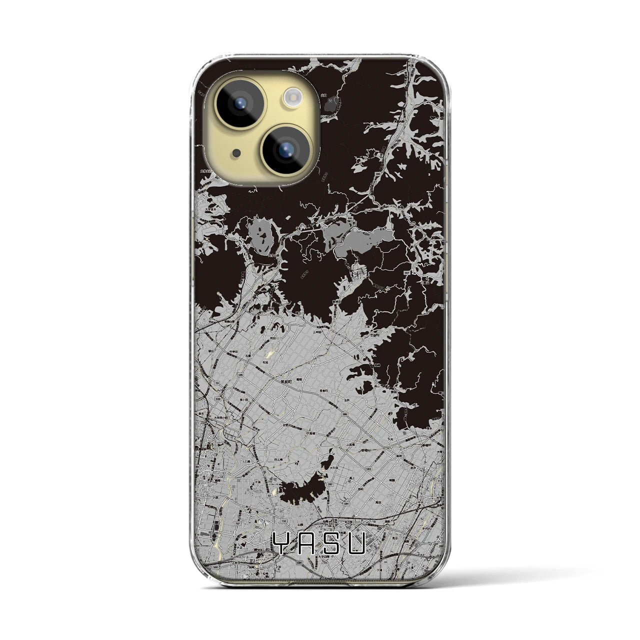 【夜須(福岡県)】地図柄iPhoneケース(クリアタイプ)