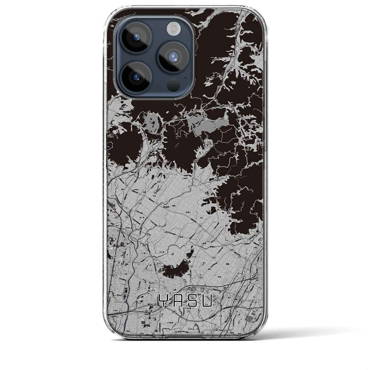 【夜須(福岡県)】地図柄iPhoneケース(クリアタイプ)