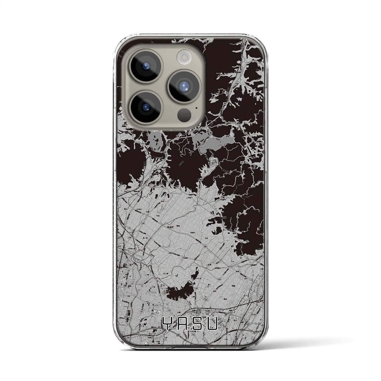 【夜須(福岡県)】地図柄iPhoneケース(クリアタイプ)