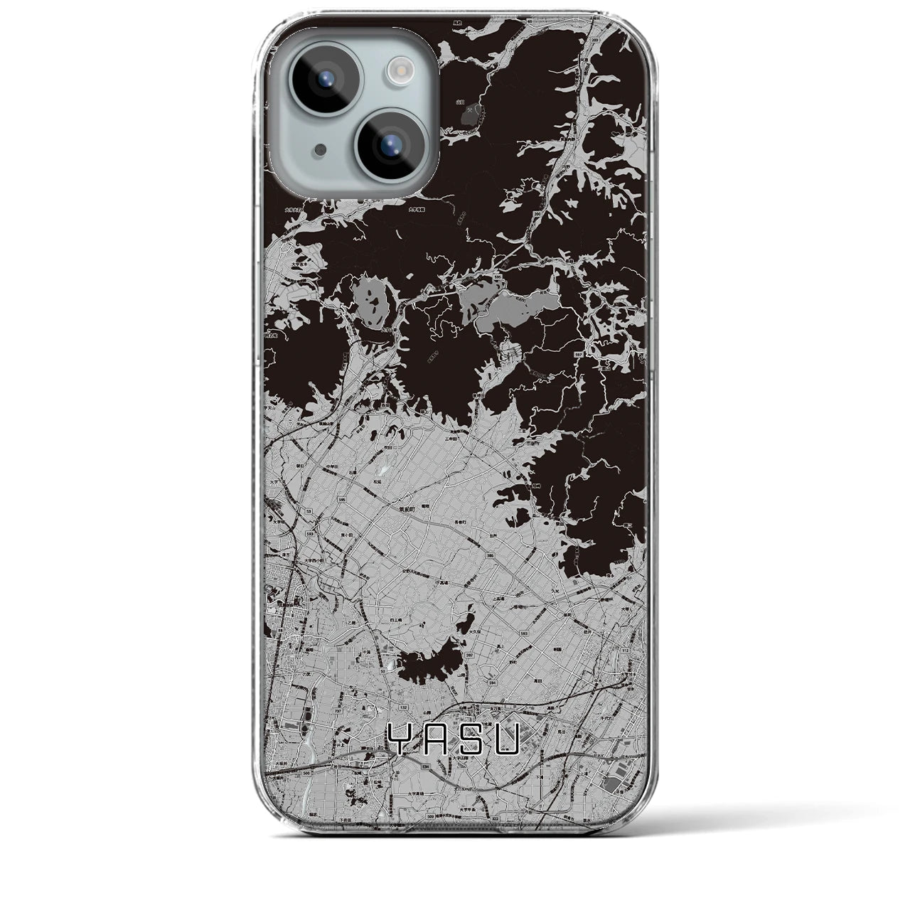 【夜須(福岡県)】地図柄iPhoneケース(クリアタイプ)