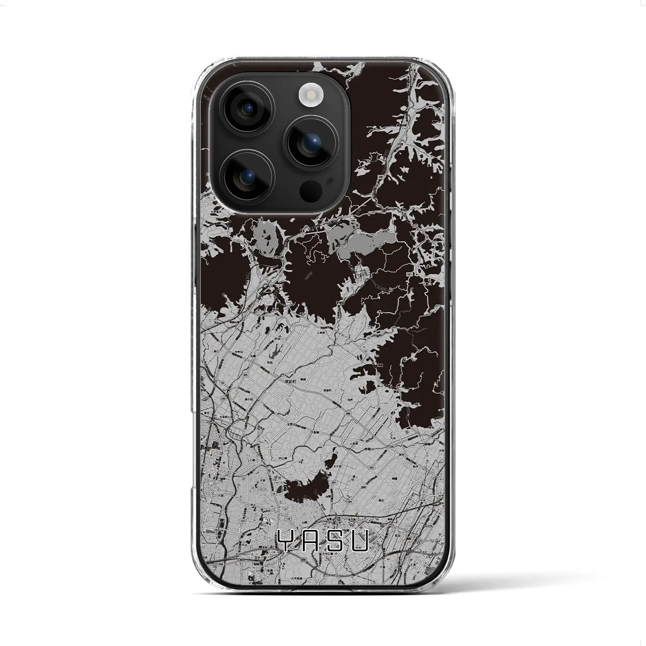 【夜須(福岡県)】地図柄iPhoneケース(クリアタイプ)