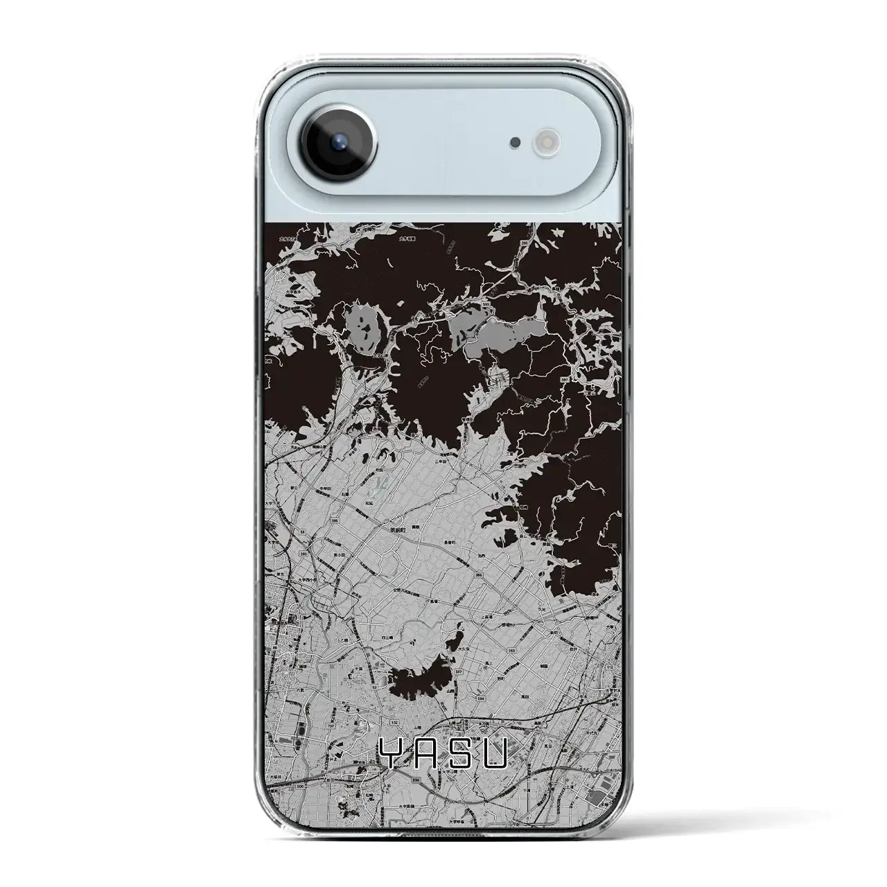 【夜須(福岡県)】地図柄iPhoneケース(クリアタイプ)モノトーン・iPhone 17 Pro Max 用