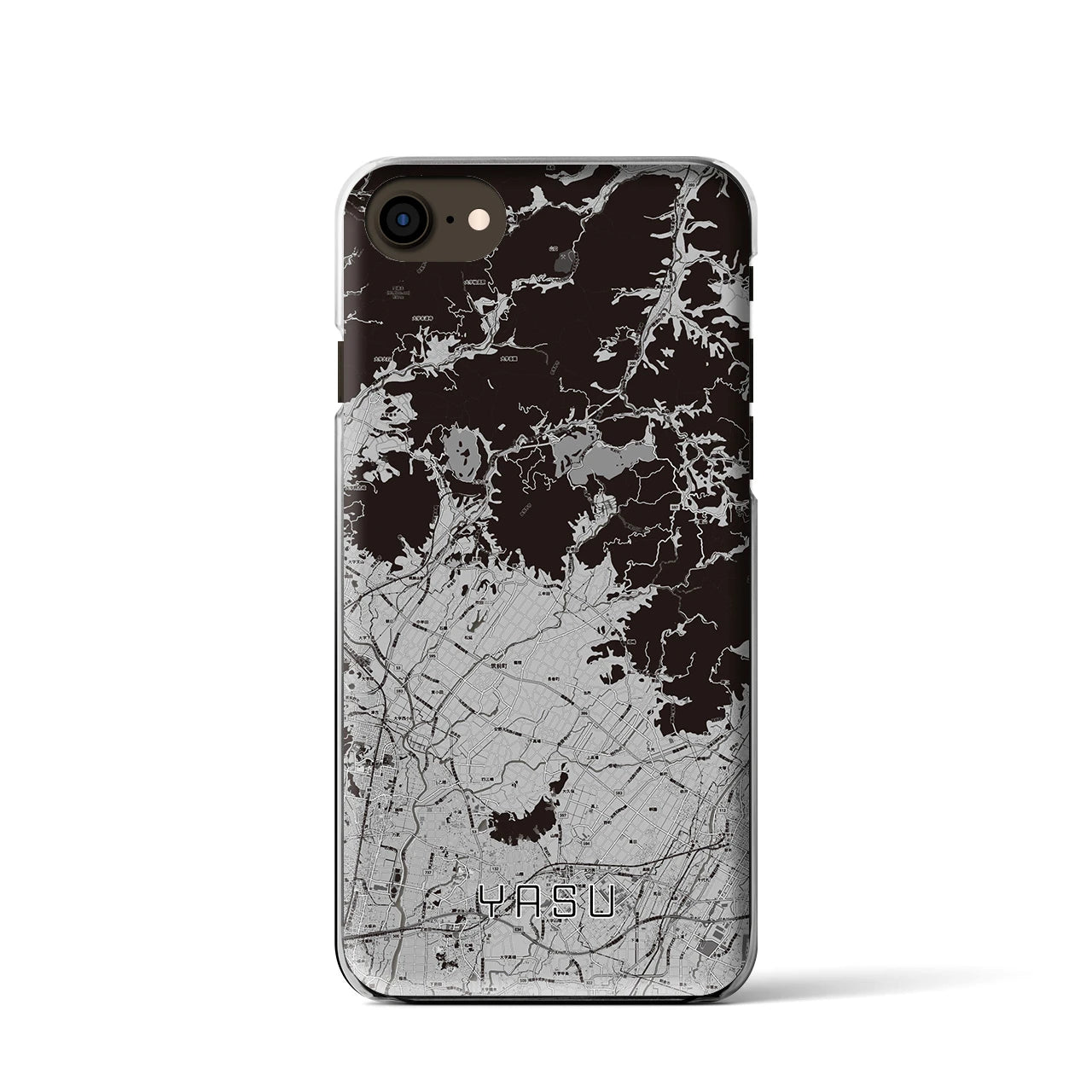 【夜須(福岡県)】地図柄iPhoneケース(クリアタイプ)