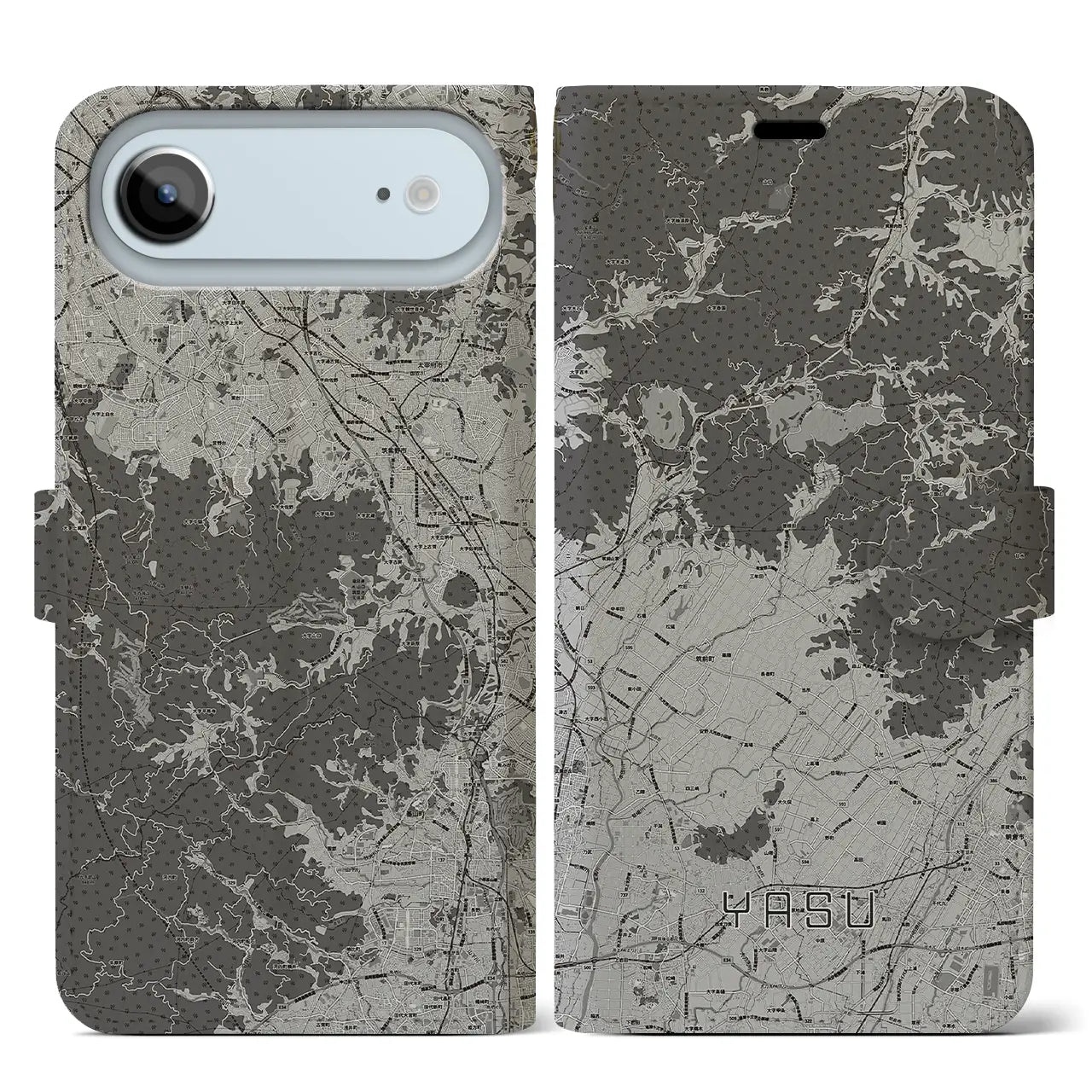 【夜須(福岡県)】地図柄iPhoneケース(手帳タイプ)