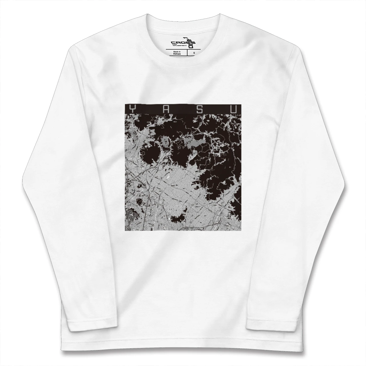 【夜須(福岡県)】地図柄ロングスリーブTシャツ