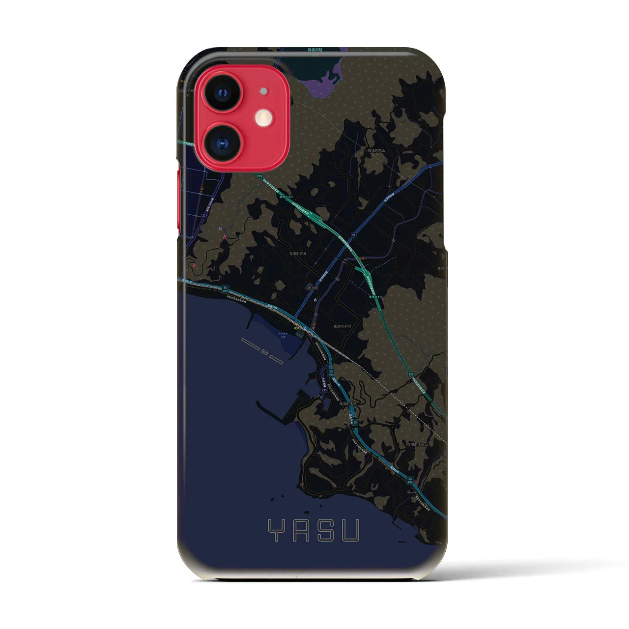 【夜須(高知県)】地図柄iPhoneケース(バックカバータイプ)