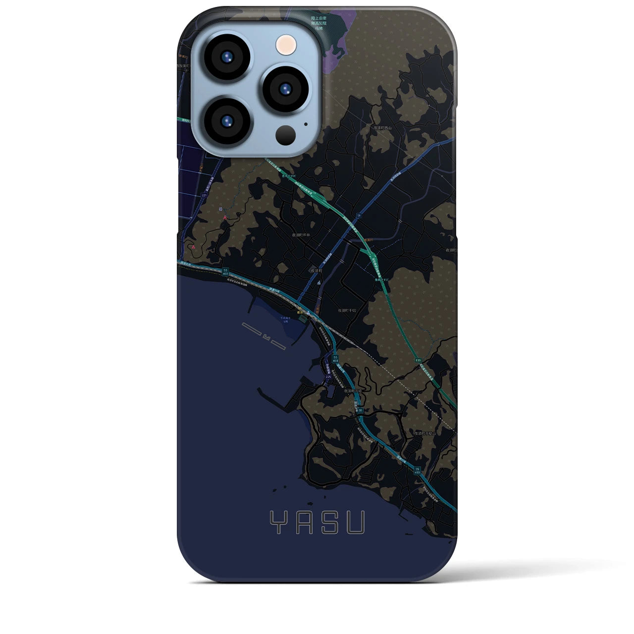 【夜須(高知県)】地図柄iPhoneケース(バックカバータイプ)