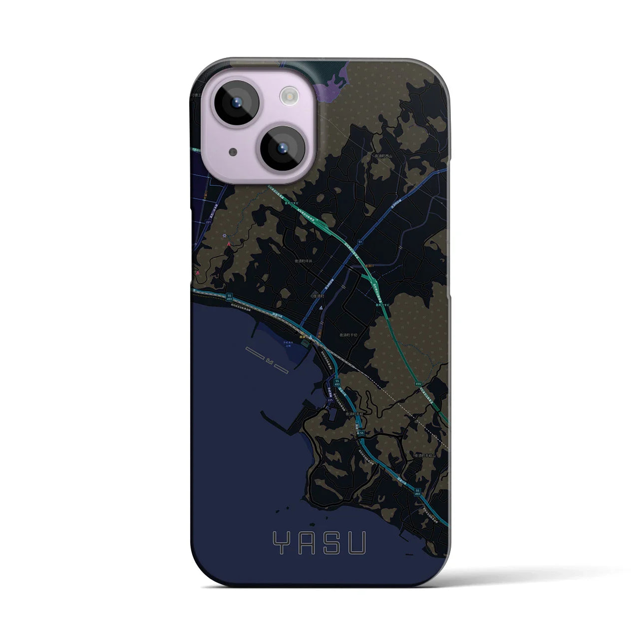 【夜須(高知県)】地図柄iPhoneケース(バックカバータイプ)