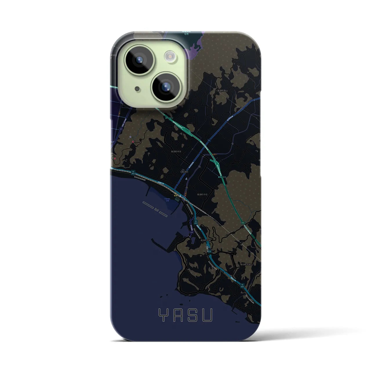 【夜須(高知県)】地図柄iPhoneケース(バックカバータイプ)