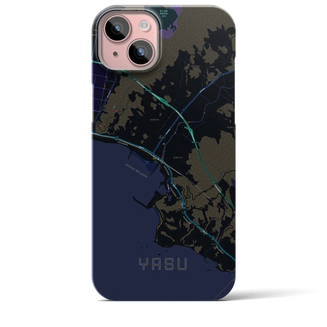 【夜須(高知県)】地図柄iPhoneケース(バックカバータイプ)