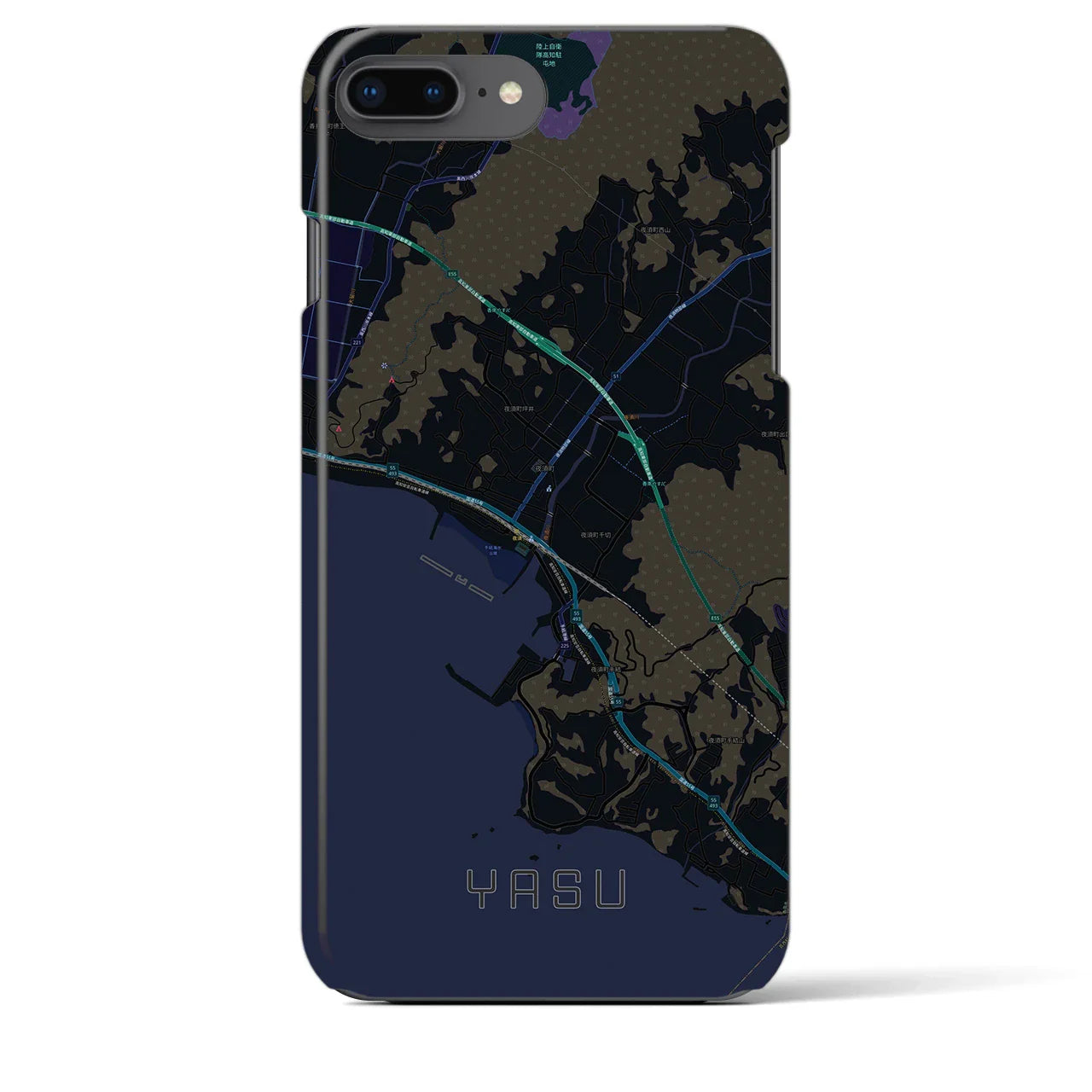 【夜須(高知県)】地図柄iPhoneケース(バックカバータイプ)
