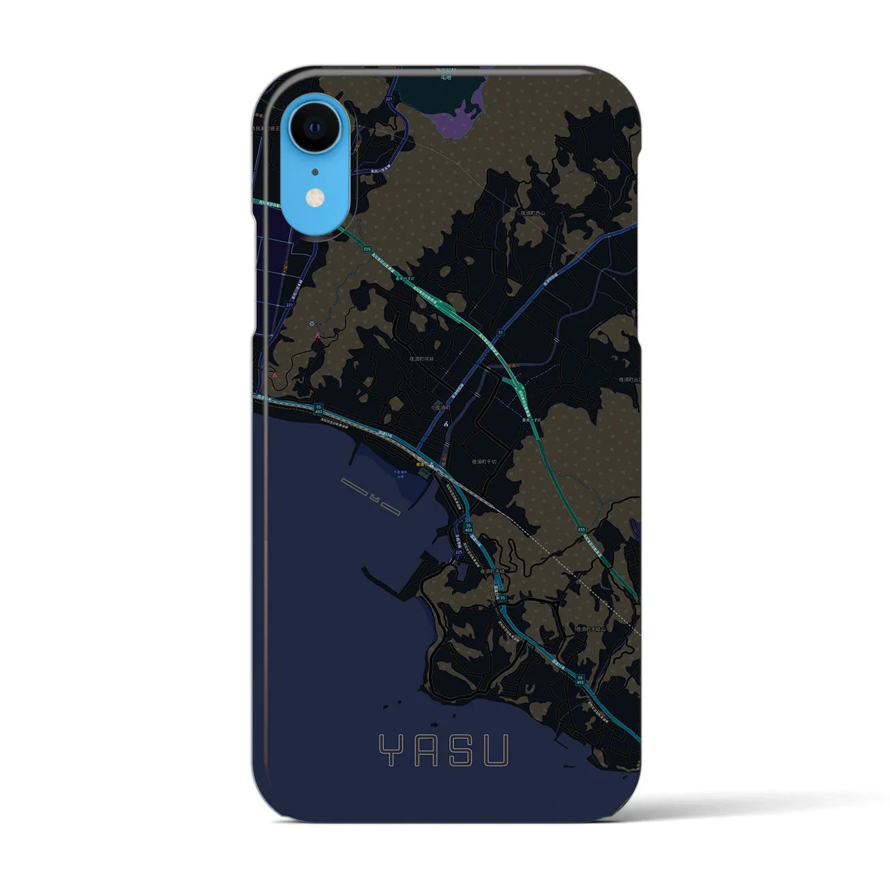 【夜須(高知県)】地図柄iPhoneケース(バックカバータイプ)