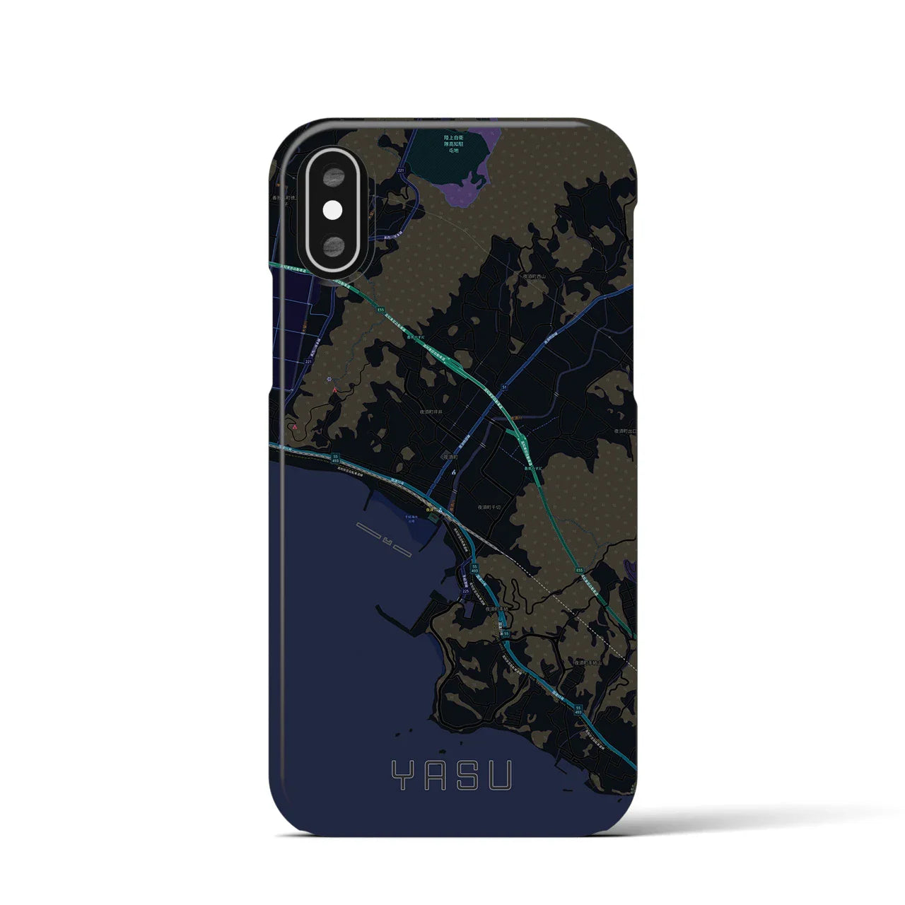 【夜須(高知県)】地図柄iPhoneケース(バックカバータイプ)