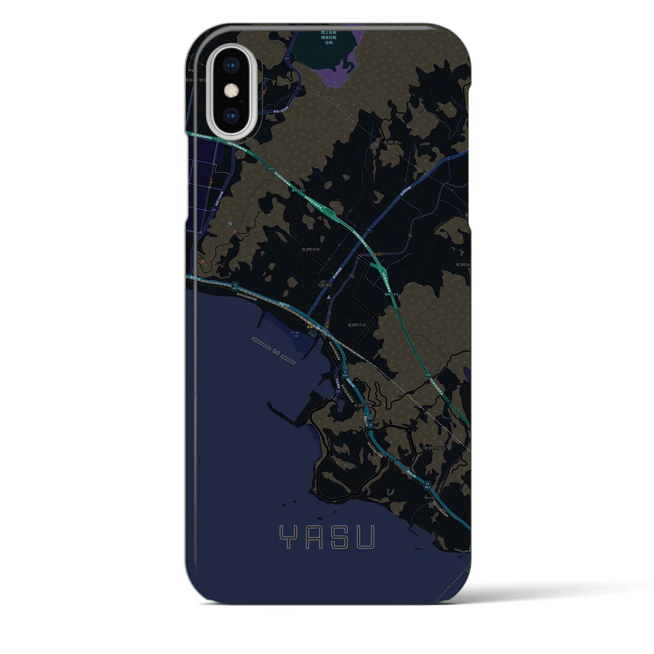 【夜須(高知県)】地図柄iPhoneケース(バックカバータイプ)