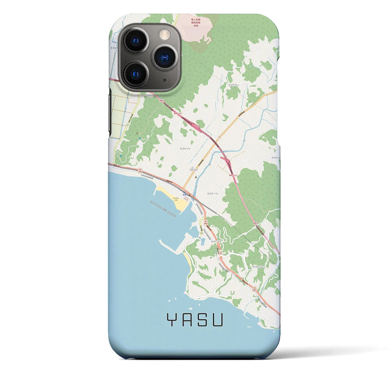 【夜須(高知県)】地図柄iPhoneケース(バックカバータイプ)