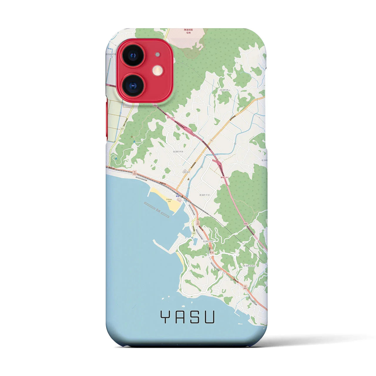 【夜須(高知県)】地図柄iPhoneケース(バックカバータイプ)