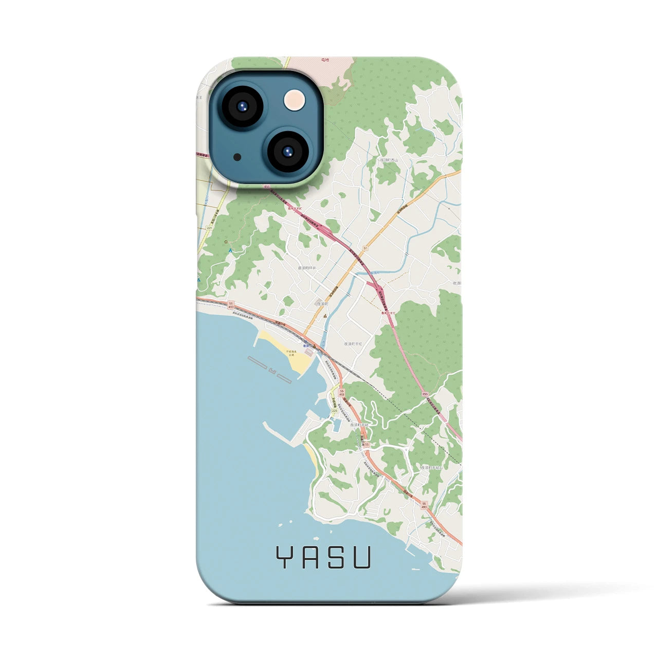 【夜須(高知県)】地図柄iPhoneケース(バックカバータイプ)