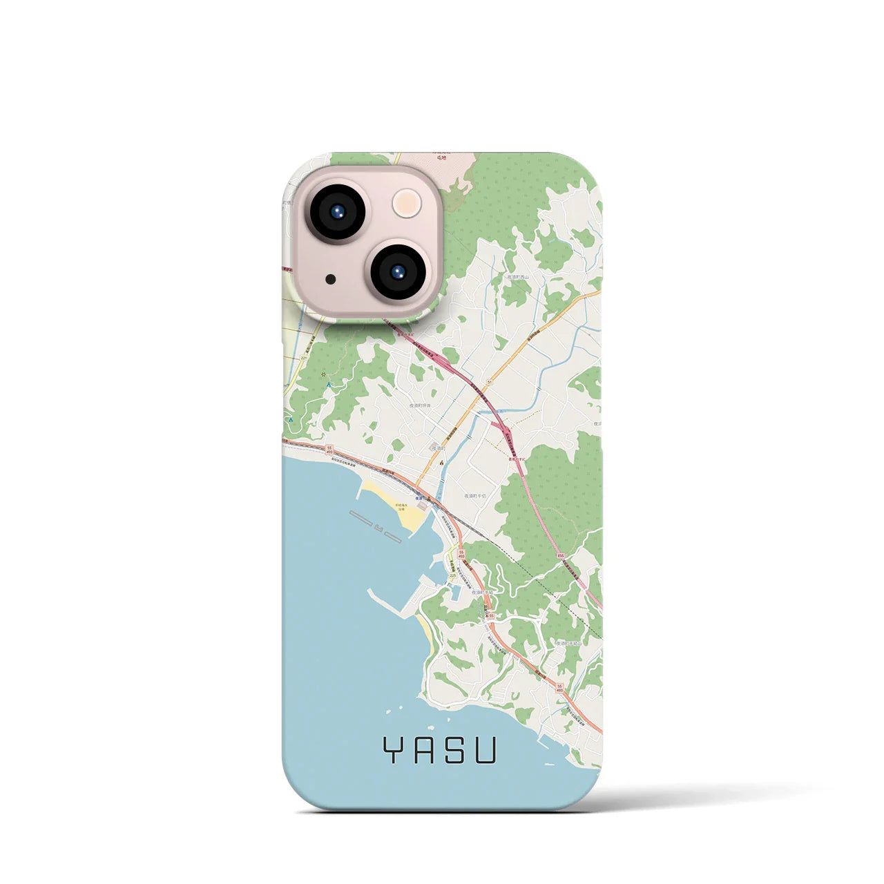 【夜須(高知県)】地図柄iPhoneケース(バックカバータイプ)