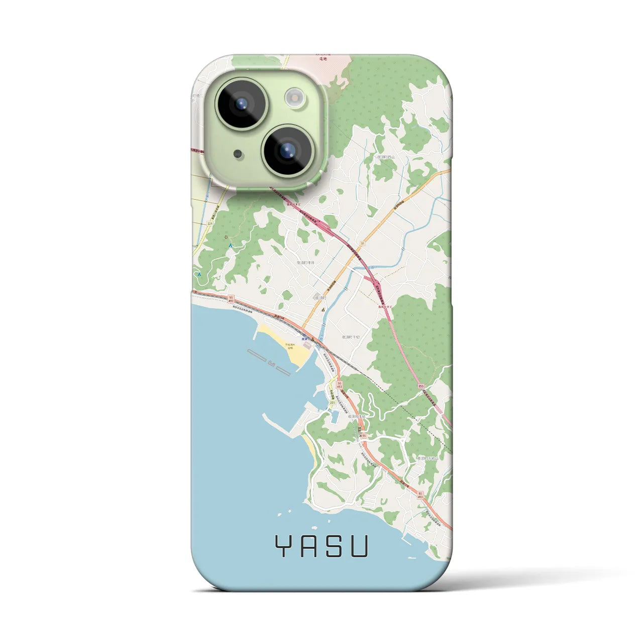 【夜須(高知県)】地図柄iPhoneケース(バックカバータイプ)