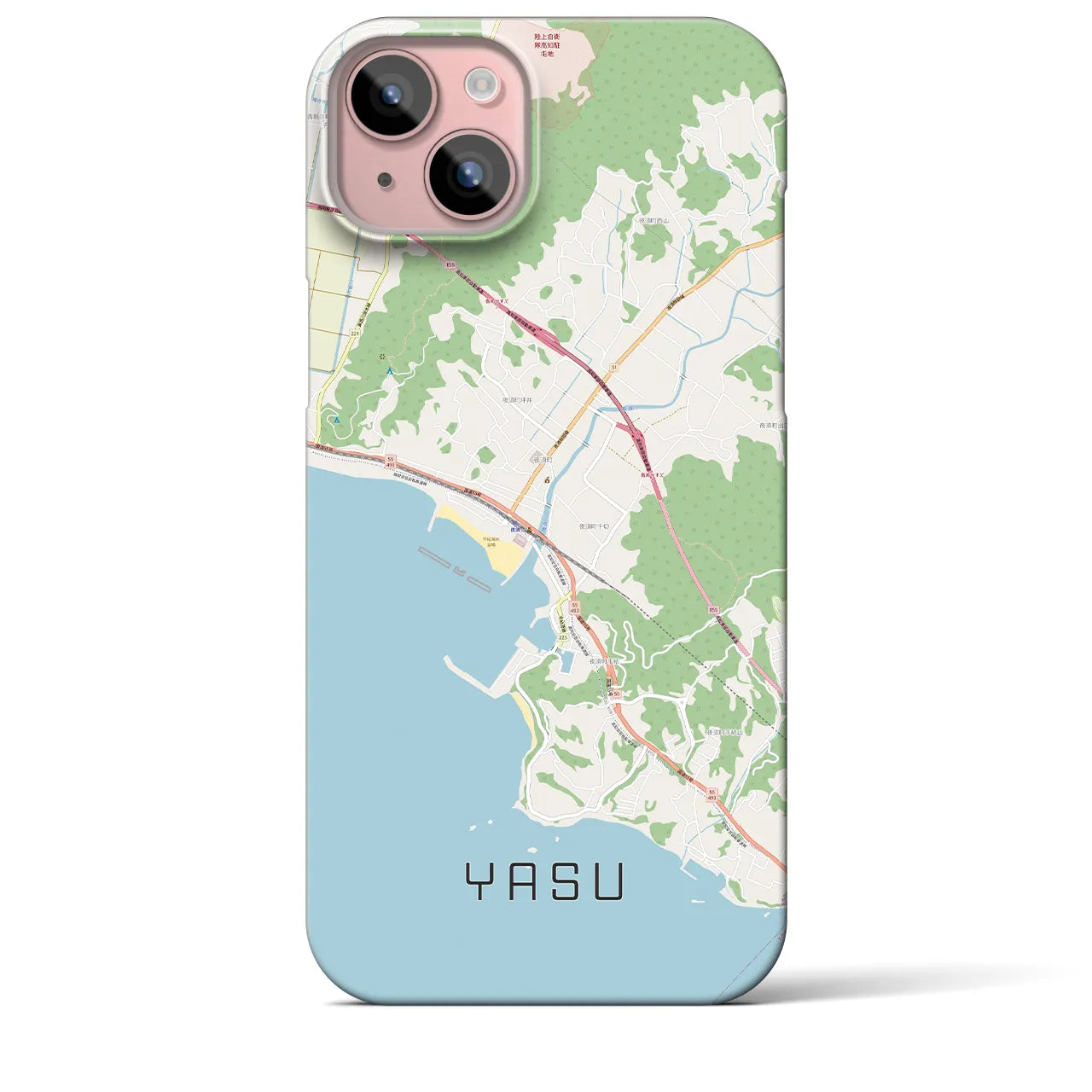 【夜須(高知県)】地図柄iPhoneケース(バックカバータイプ)
