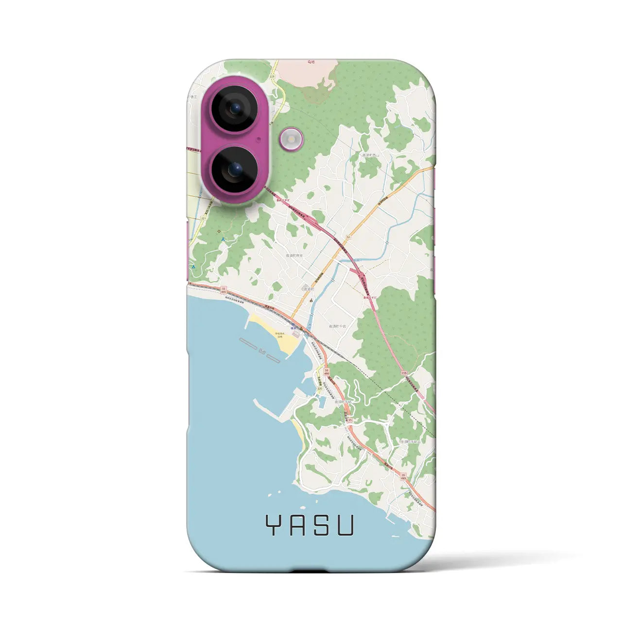 【夜須(高知県)】地図柄iPhoneケース(バックカバータイプ)