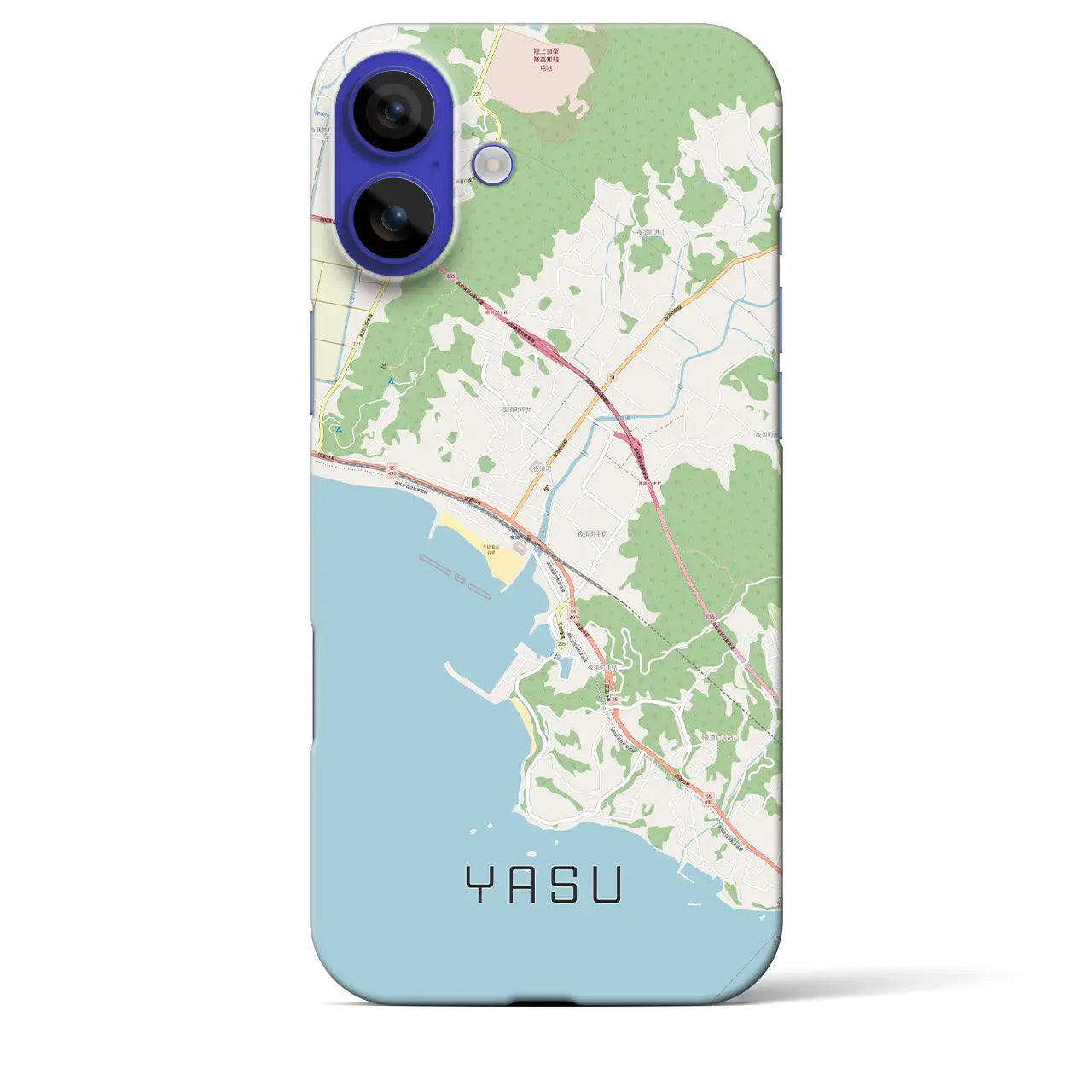 【夜須(高知県)】地図柄iPhoneケース(バックカバータイプ)ナチュラル・iPhone 16 Pro Max 用