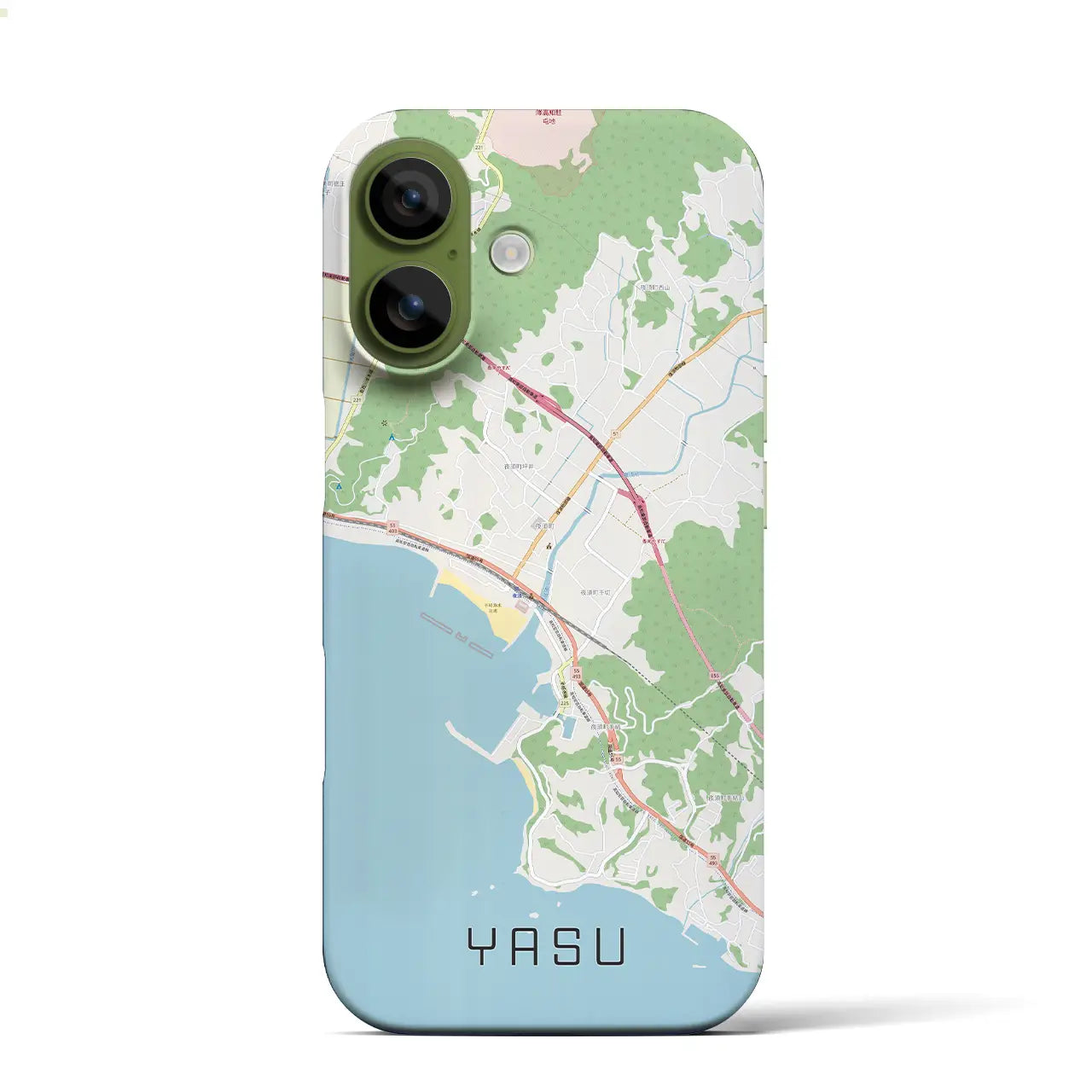 【夜須(高知県)】地図柄iPhoneケース(バックカバータイプ)ブラック・iPhone 17 Pro Max 用