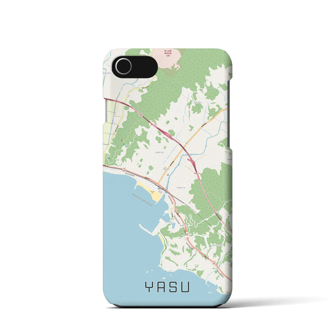 【夜須(高知県)】地図柄iPhoneケース(バックカバータイプ)