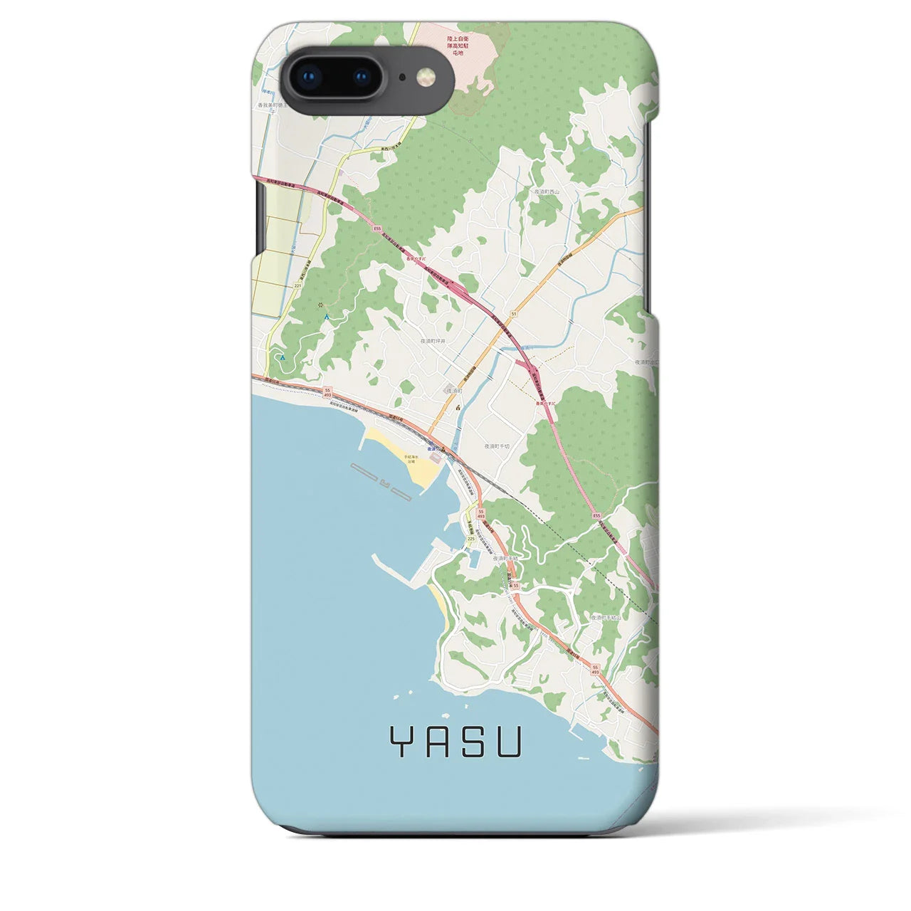 【夜須(高知県)】地図柄iPhoneケース(バックカバータイプ)