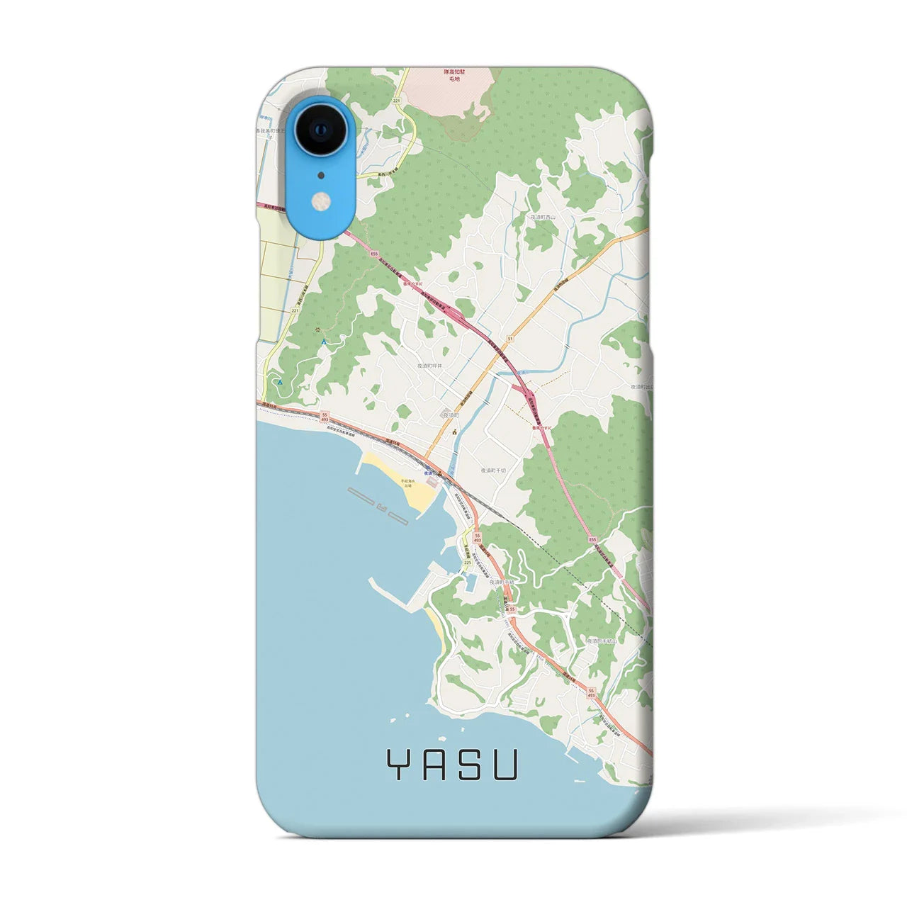 【夜須(高知県)】地図柄iPhoneケース(バックカバータイプ)