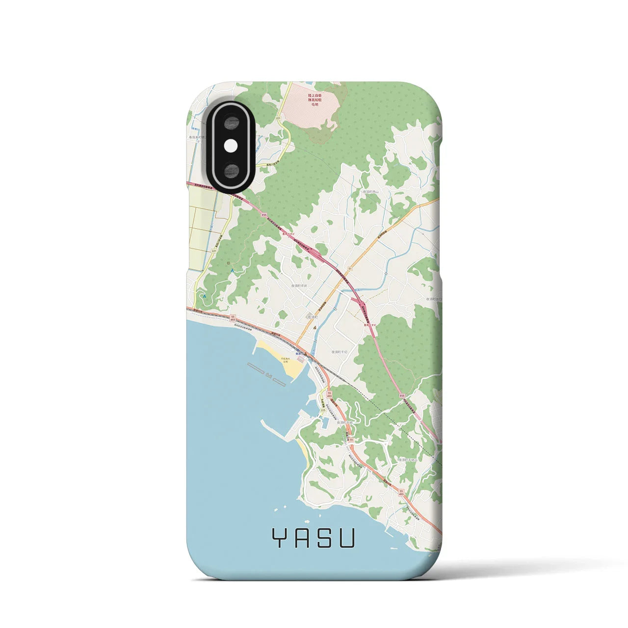 【夜須(高知県)】地図柄iPhoneケース(バックカバータイプ)