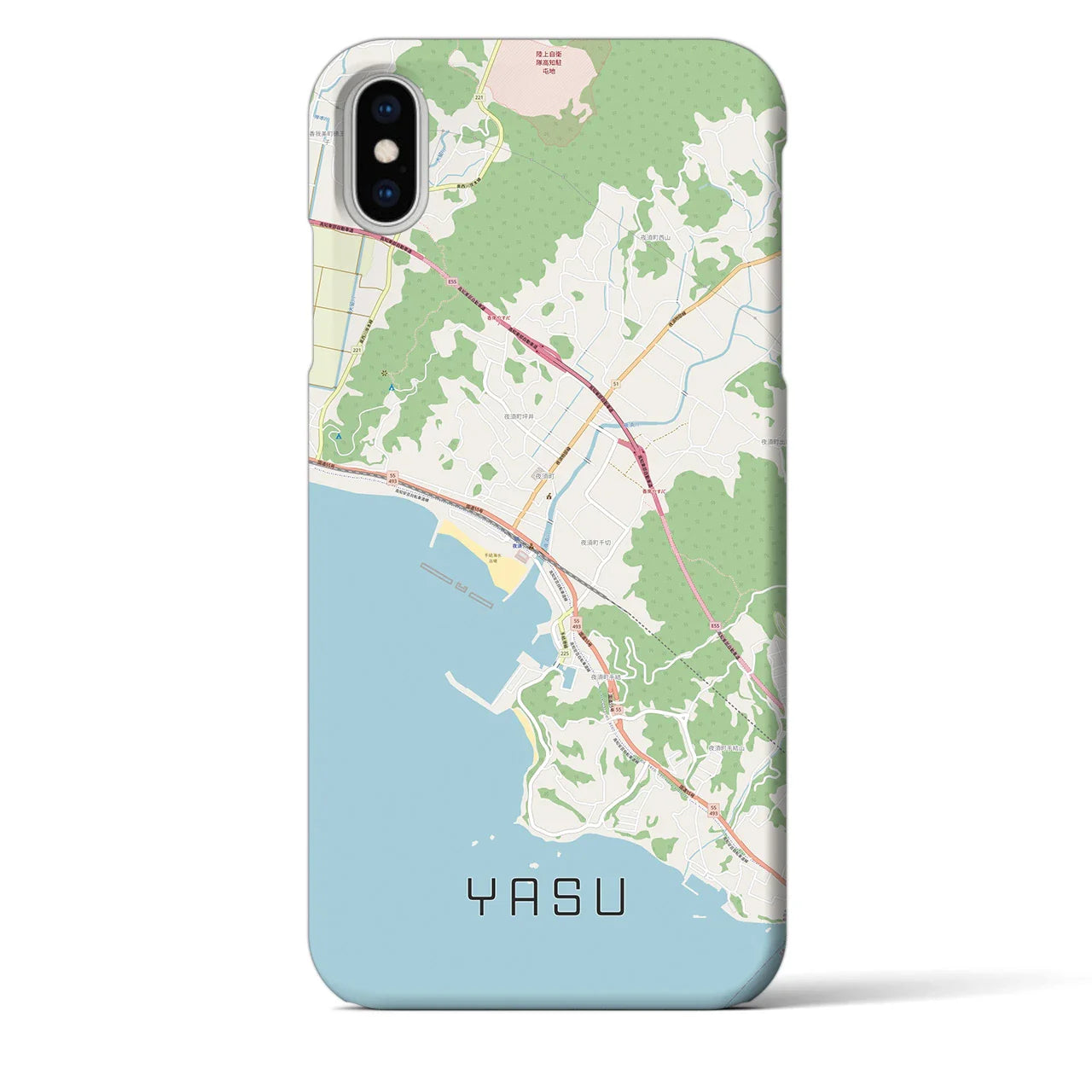 【夜須(高知県)】地図柄iPhoneケース(バックカバータイプ)
