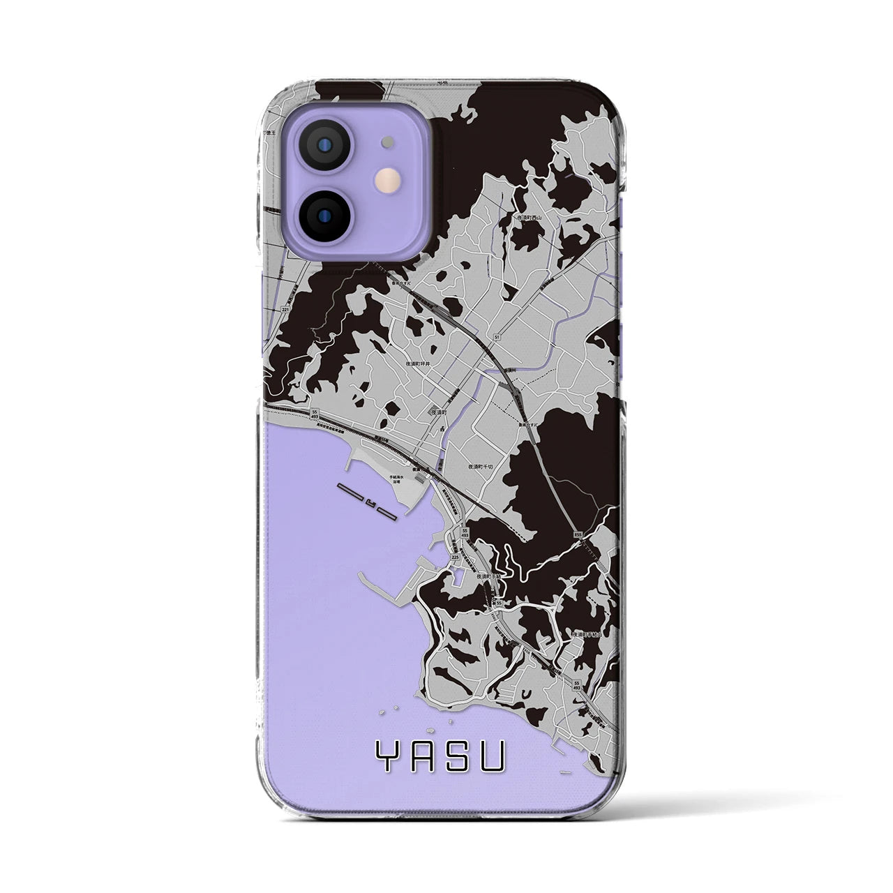 【夜須(高知県)】地図柄iPhoneケース(クリアタイプ)