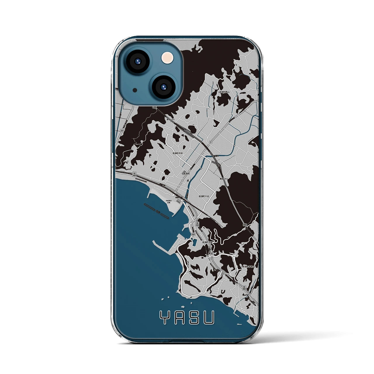 【夜須(高知県)】地図柄iPhoneケース(クリアタイプ)