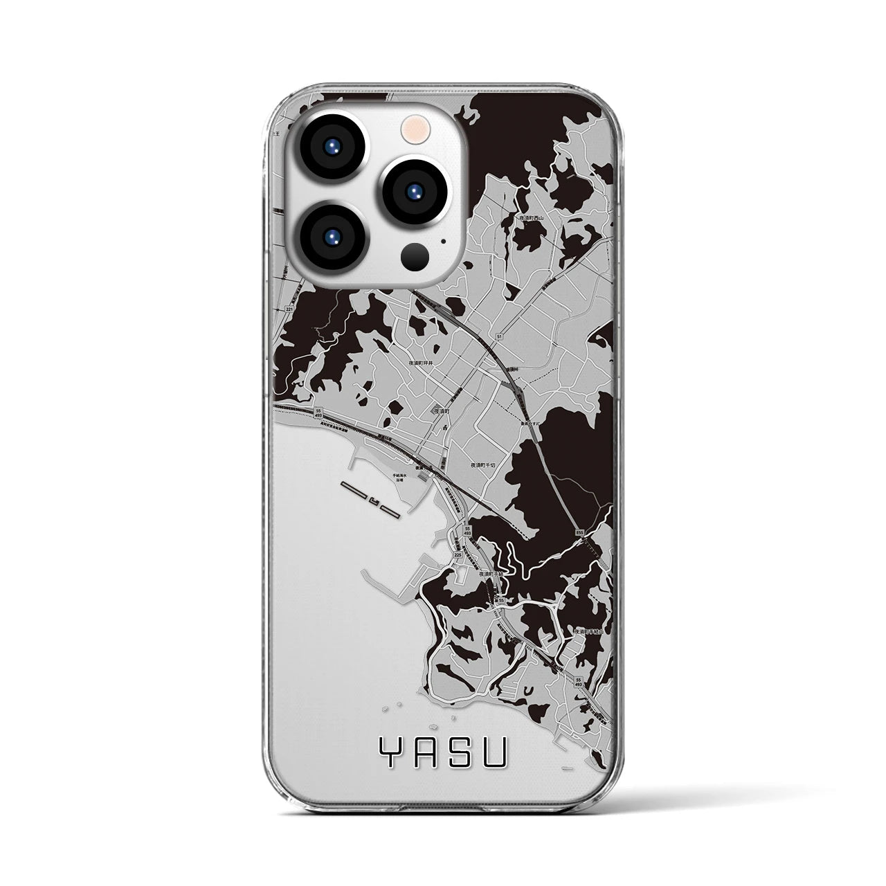 【夜須(高知県)】地図柄iPhoneケース(クリアタイプ)