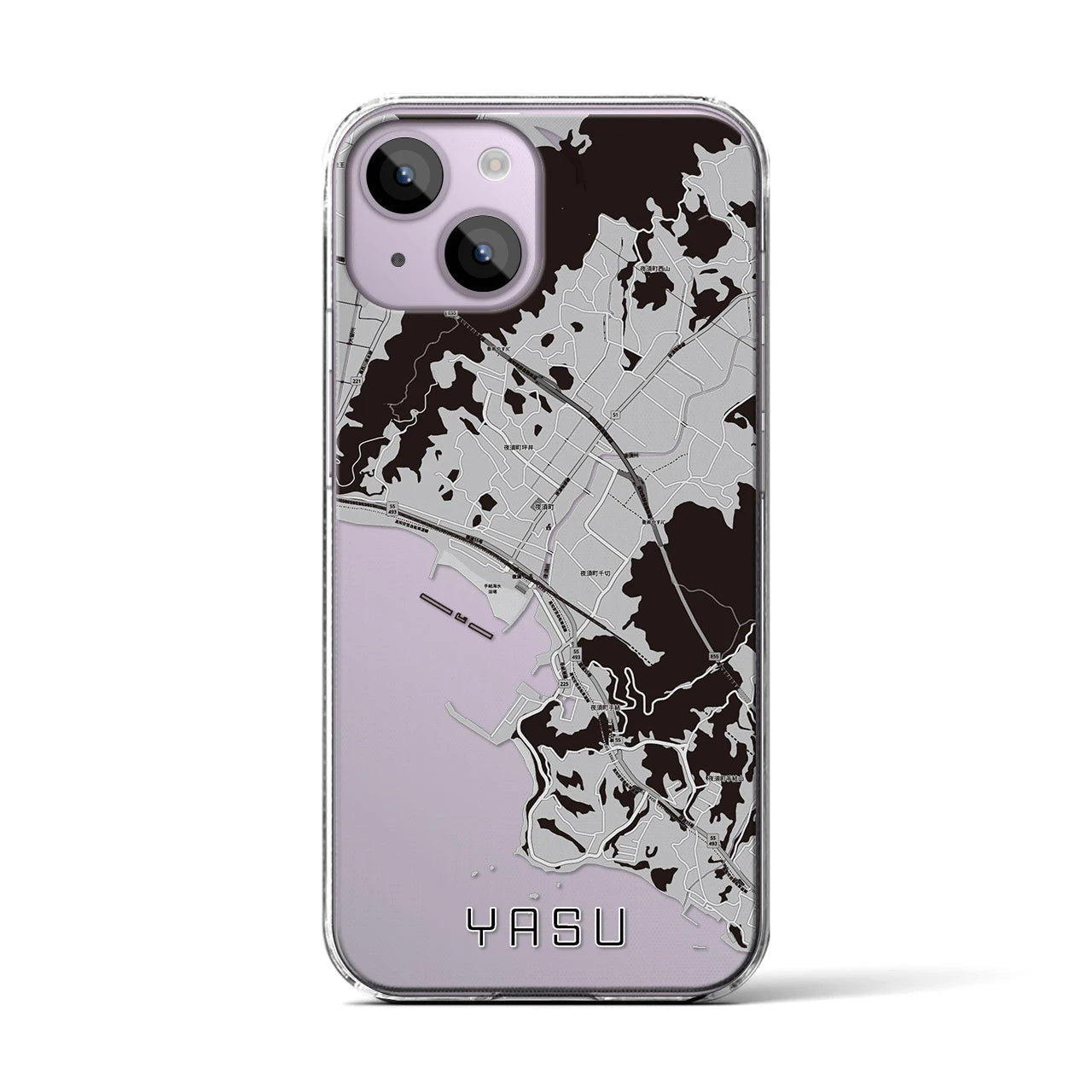 【夜須(高知県)】地図柄iPhoneケース(クリアタイプ)