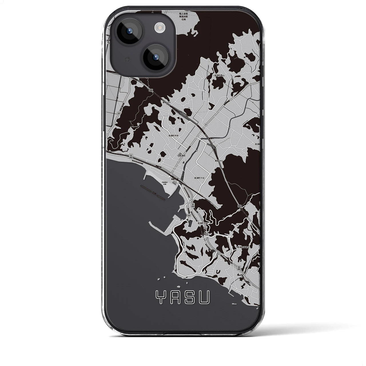 【夜須(高知県)】地図柄iPhoneケース(クリアタイプ)