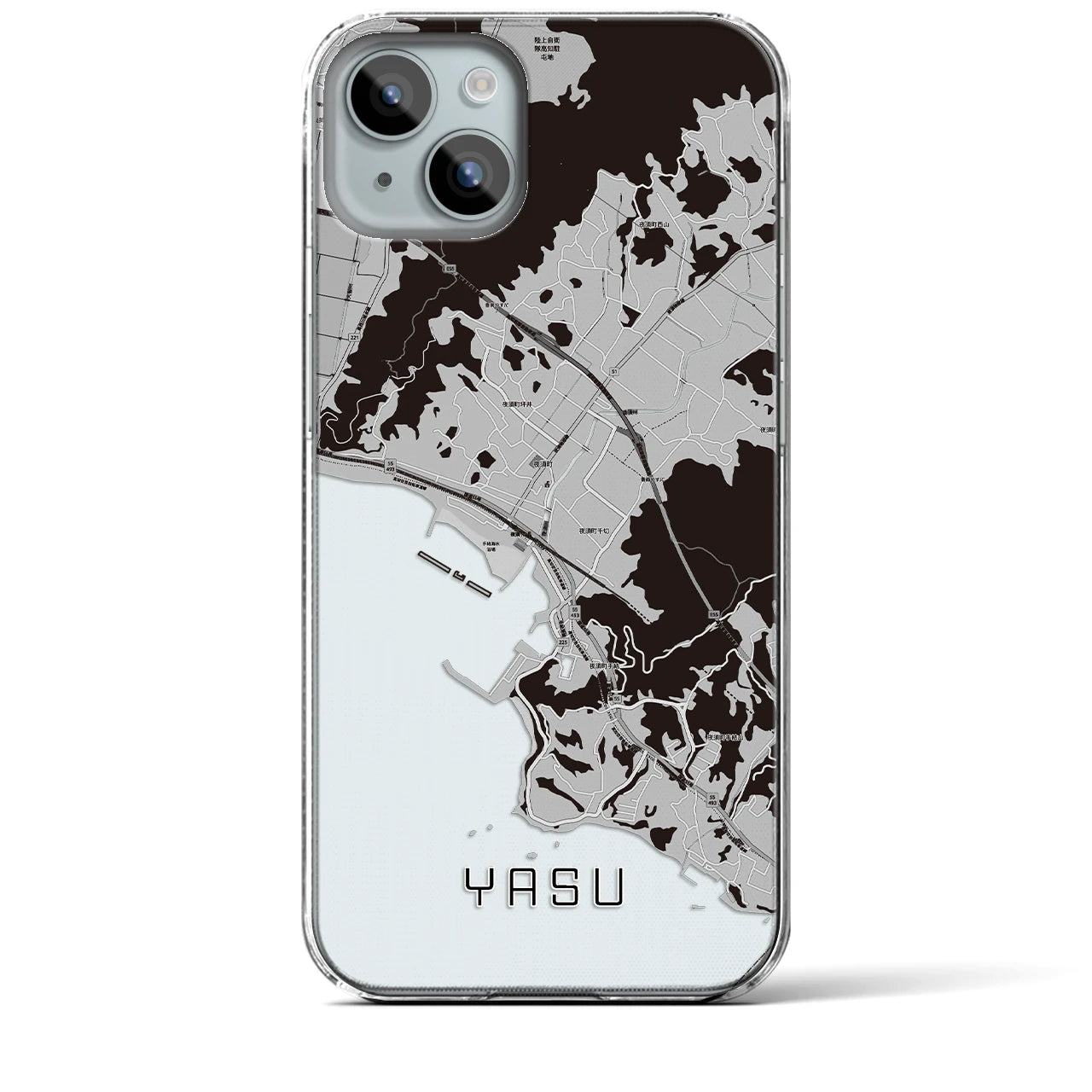 【夜須(高知県)】地図柄iPhoneケース(クリアタイプ)