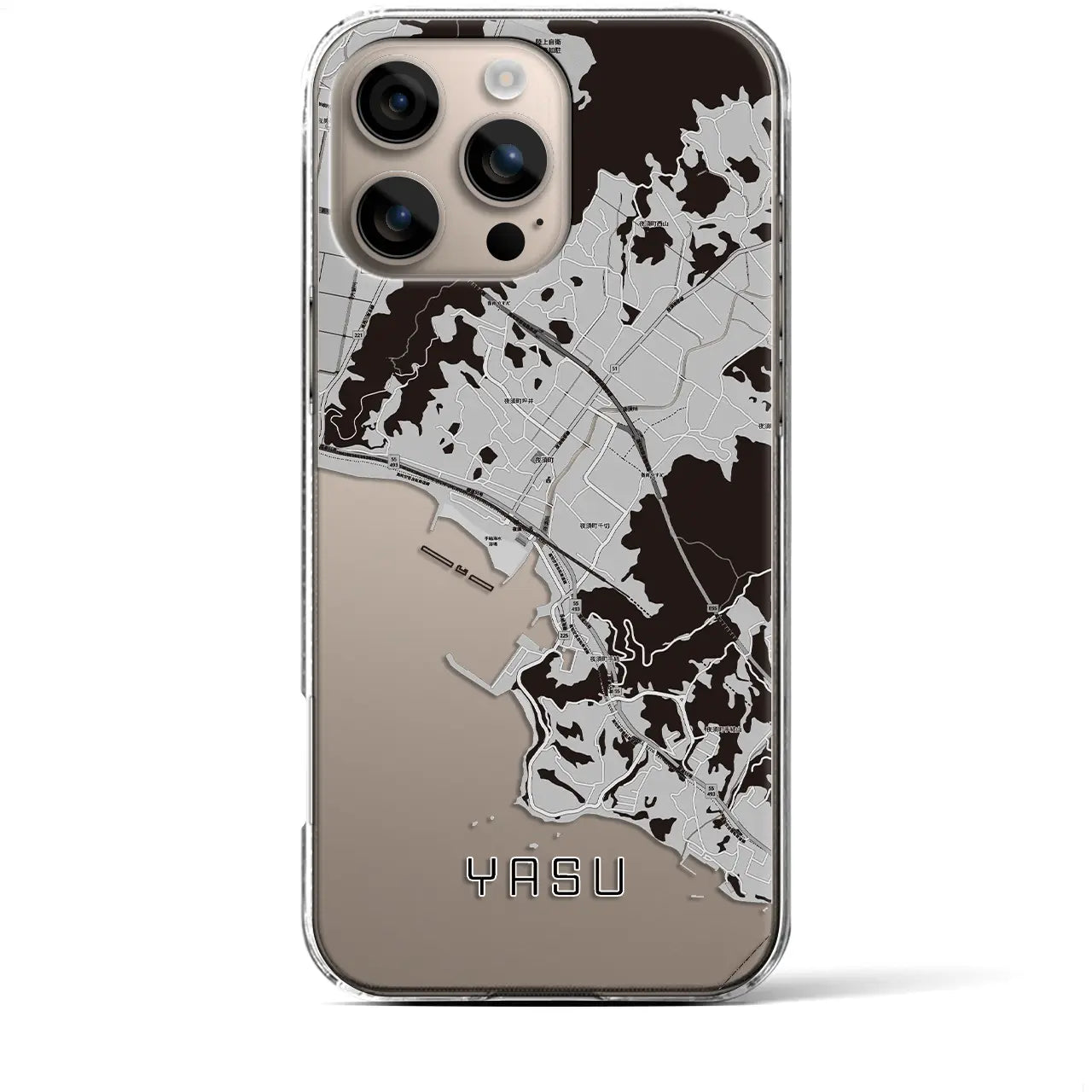 【夜須(高知県)】地図柄iPhoneケース(クリアタイプ)