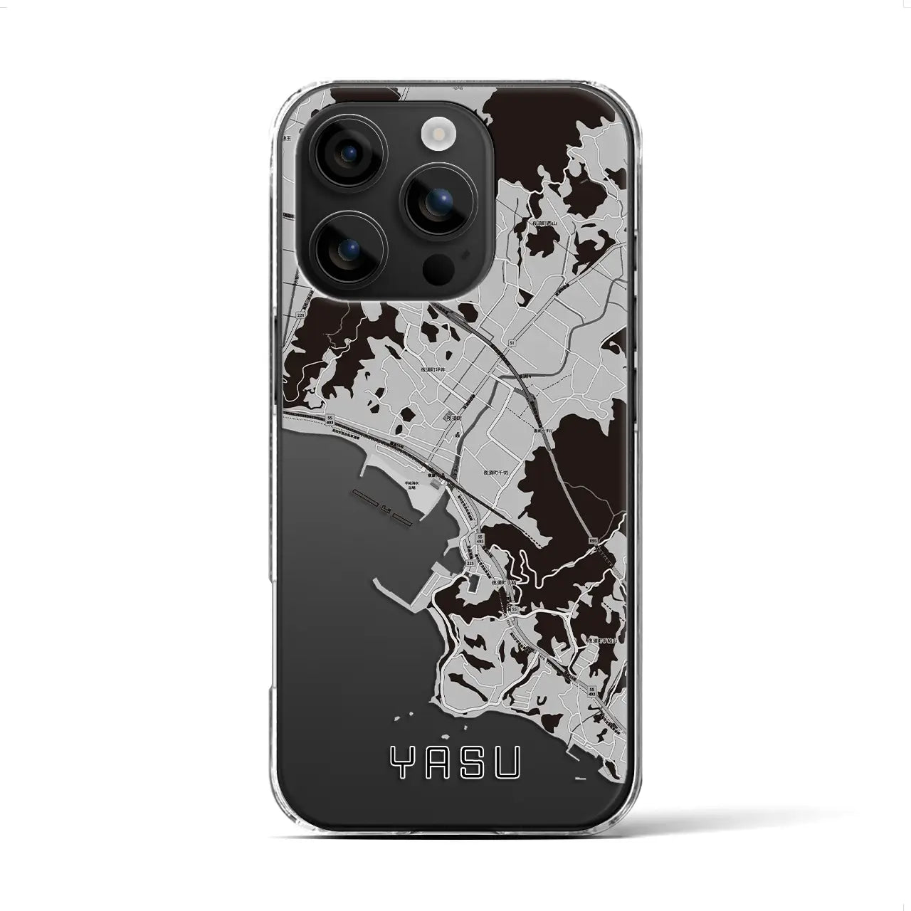 【夜須(高知県)】地図柄iPhoneケース(クリアタイプ)