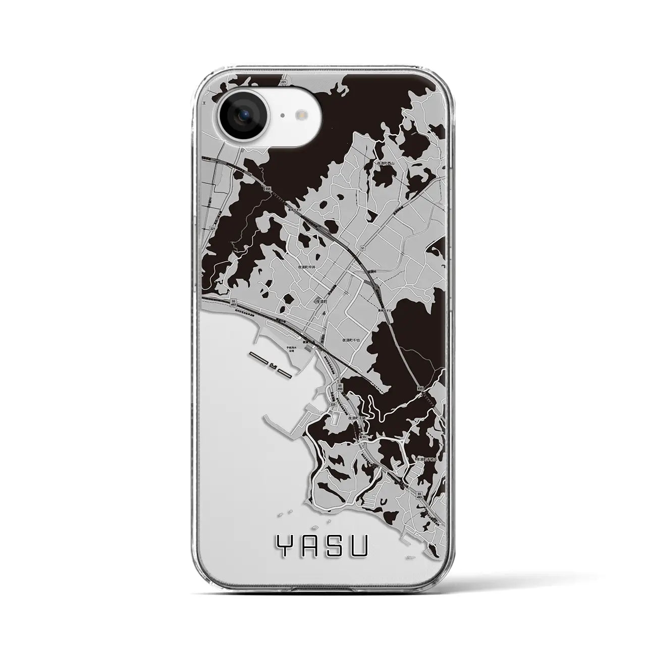 【夜須(高知県)】地図柄iPhoneケース(クリアタイプ)