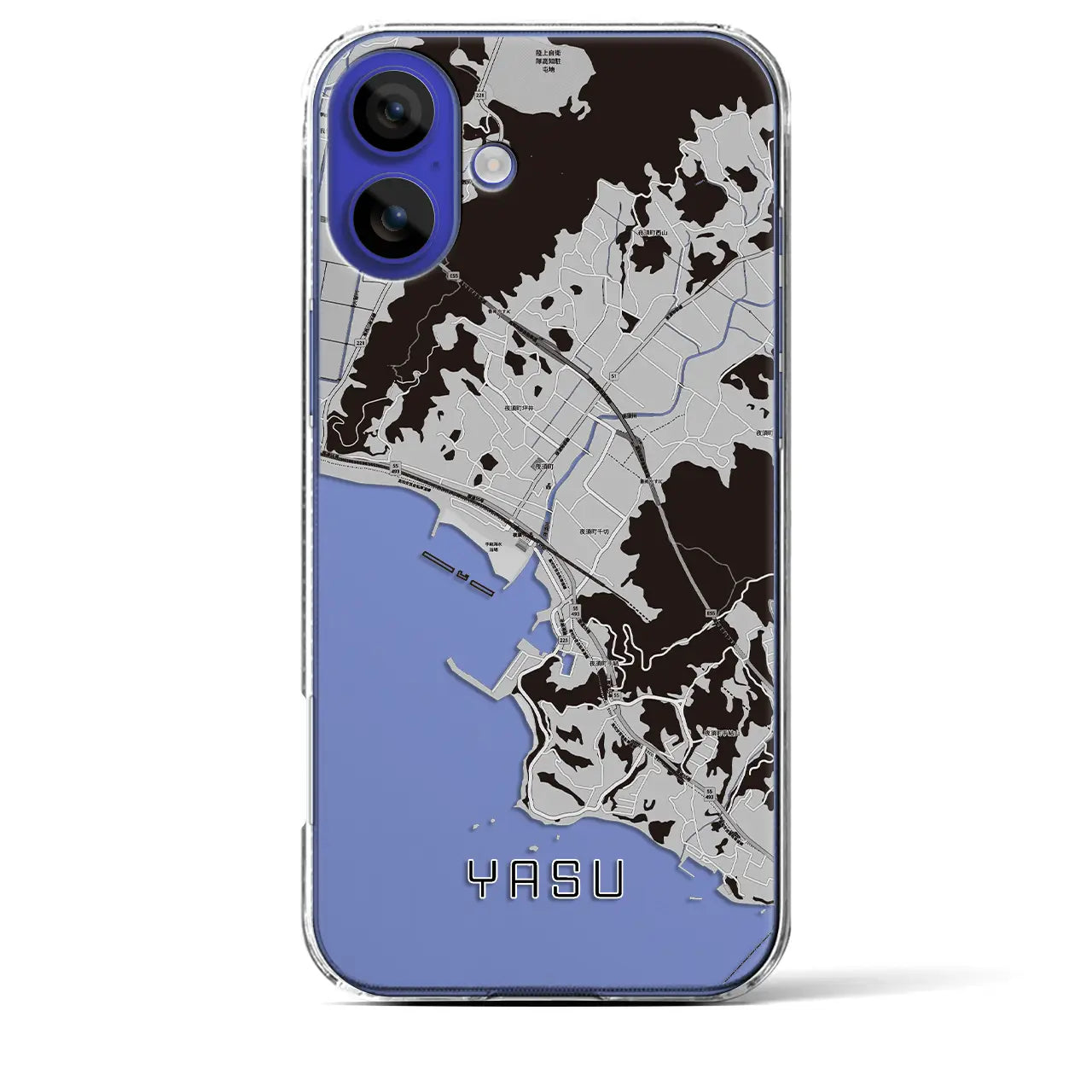 【夜須(高知県)】地図柄iPhoneケース(クリアタイプ)