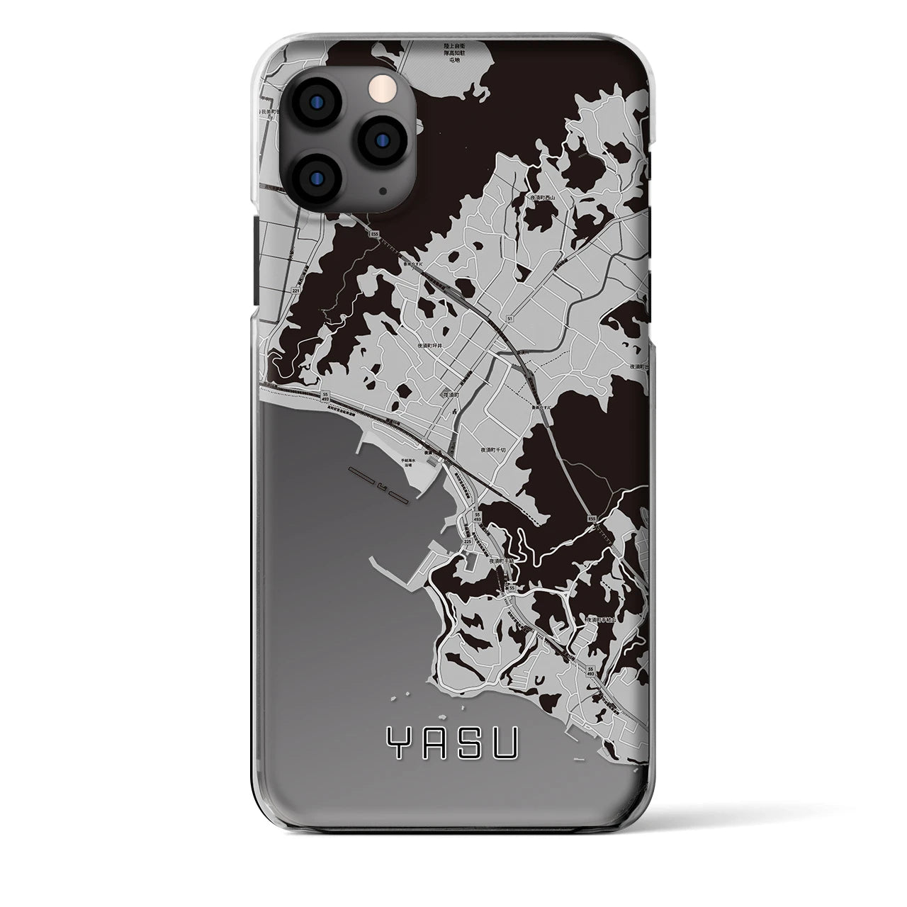 【夜須(高知県)】地図柄iPhoneケース(クリアタイプ)