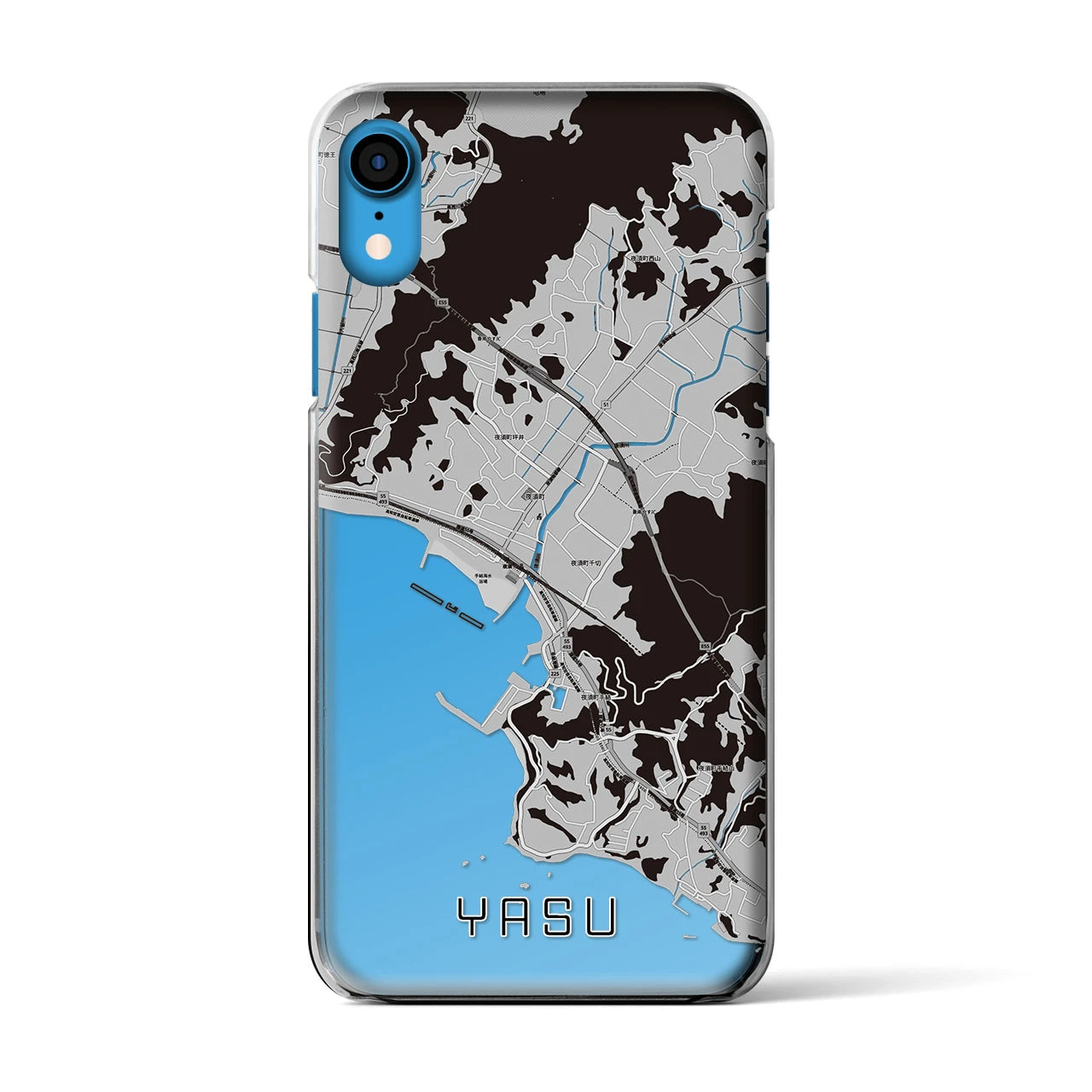 【夜須(高知県)】地図柄iPhoneケース(クリアタイプ)