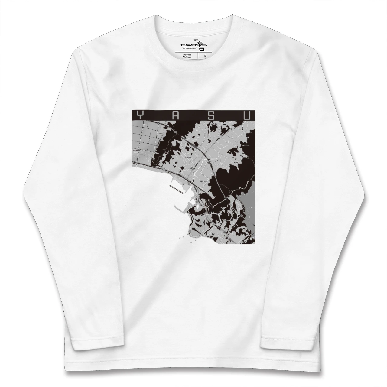 【夜須(高知県)(高知県)】地図柄ロングスリーブTシャツ