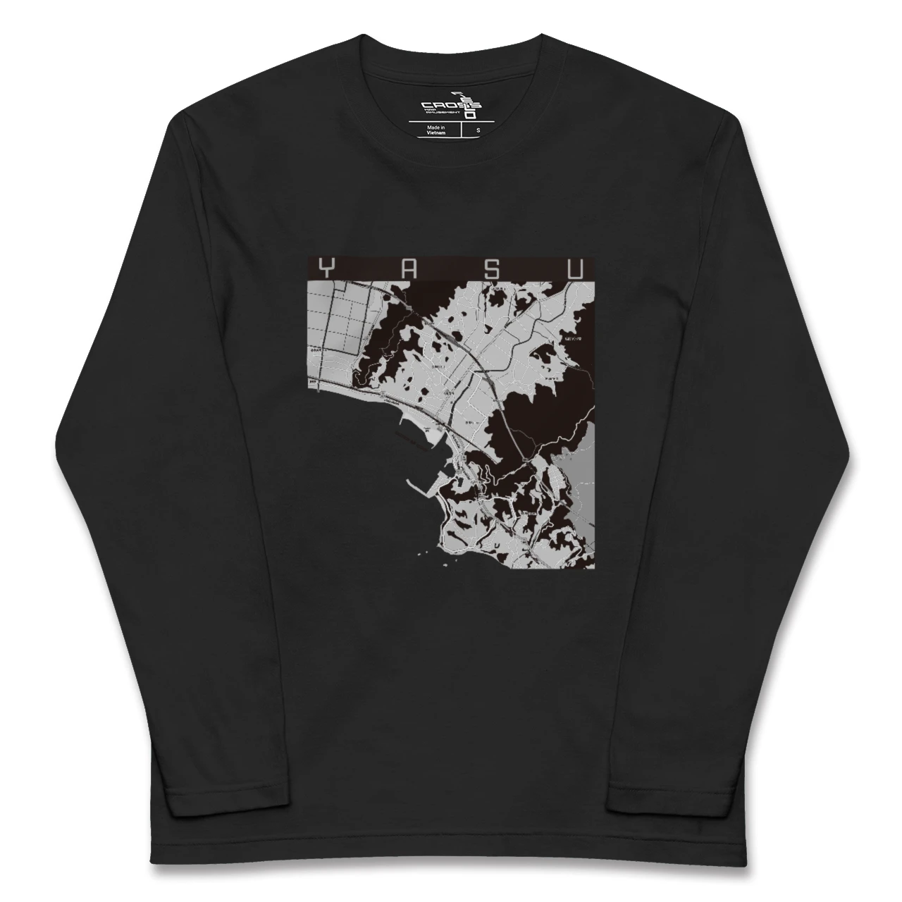 【夜須(高知県)(高知県)】地図柄ロングスリーブTシャツ