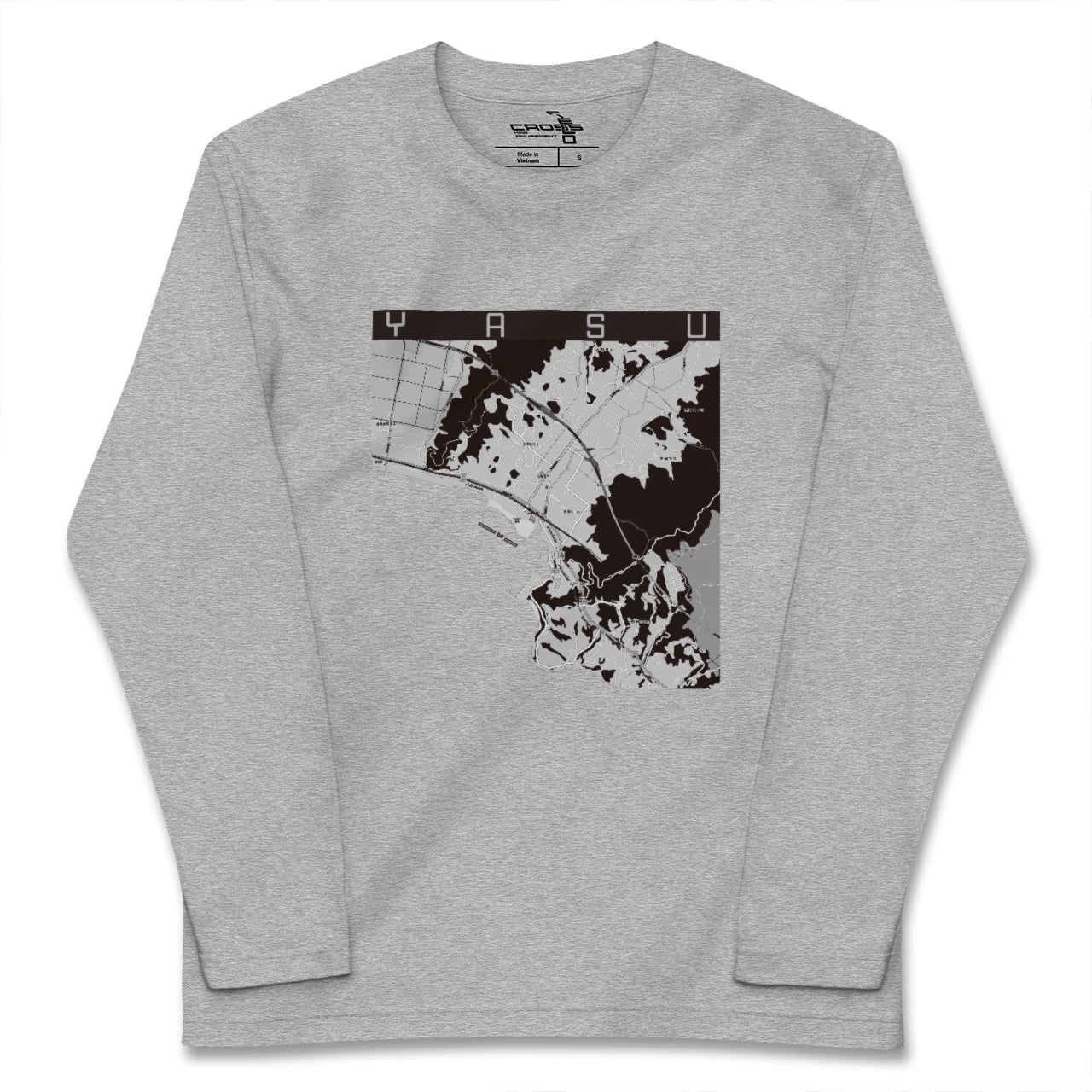 【夜須(高知県)(高知県)】地図柄ロングスリーブTシャツ