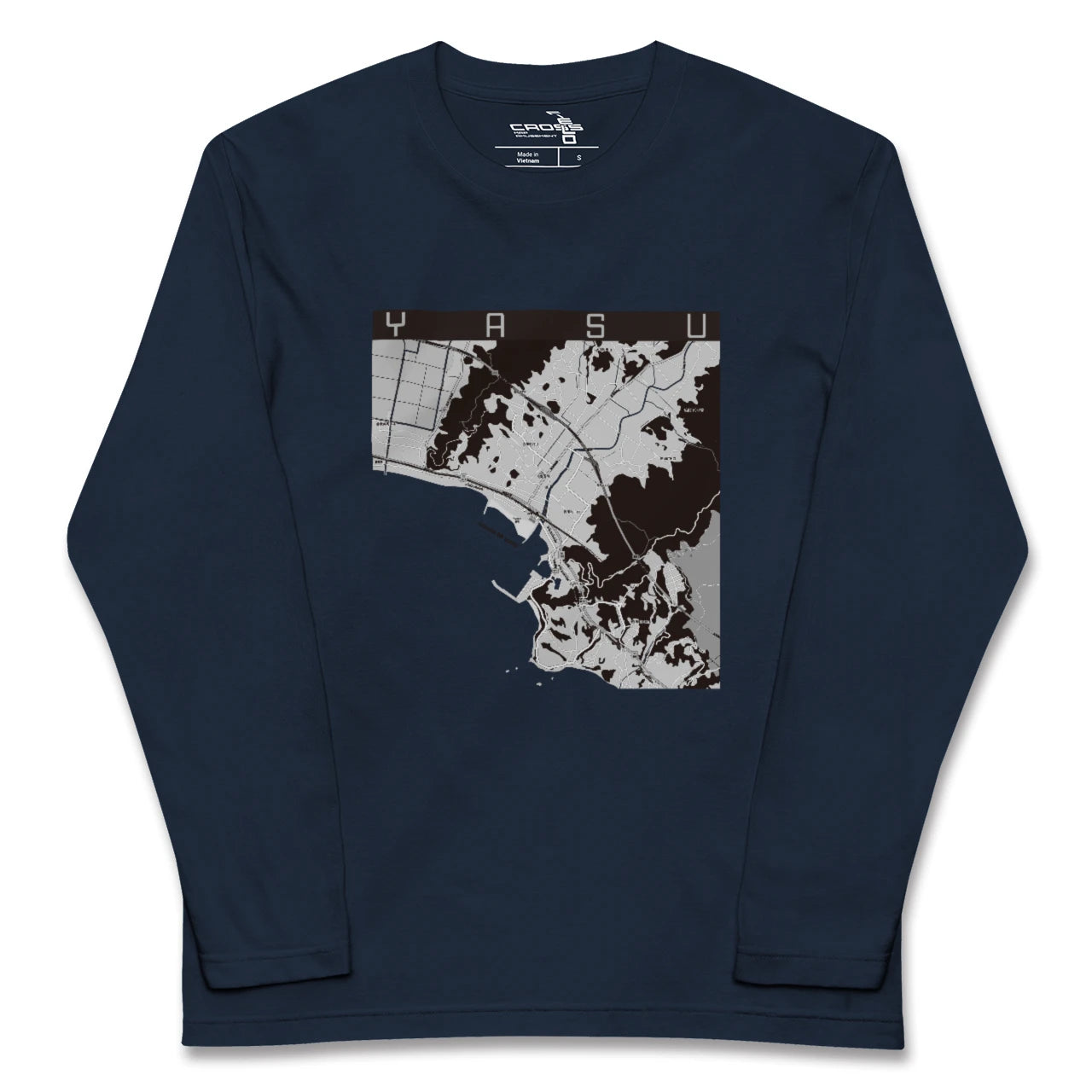 【夜須(高知県)(高知県)】地図柄ロングスリーブTシャツ