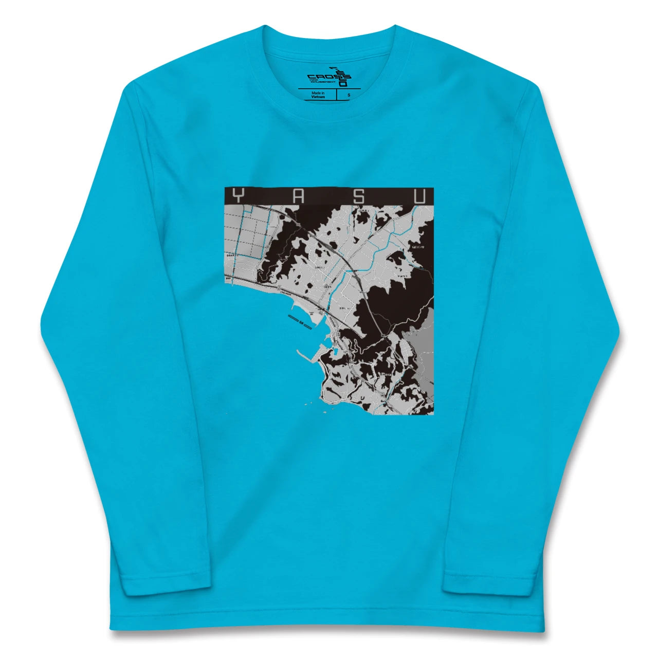 【夜須(高知県)(高知県)】地図柄ロングスリーブTシャツ